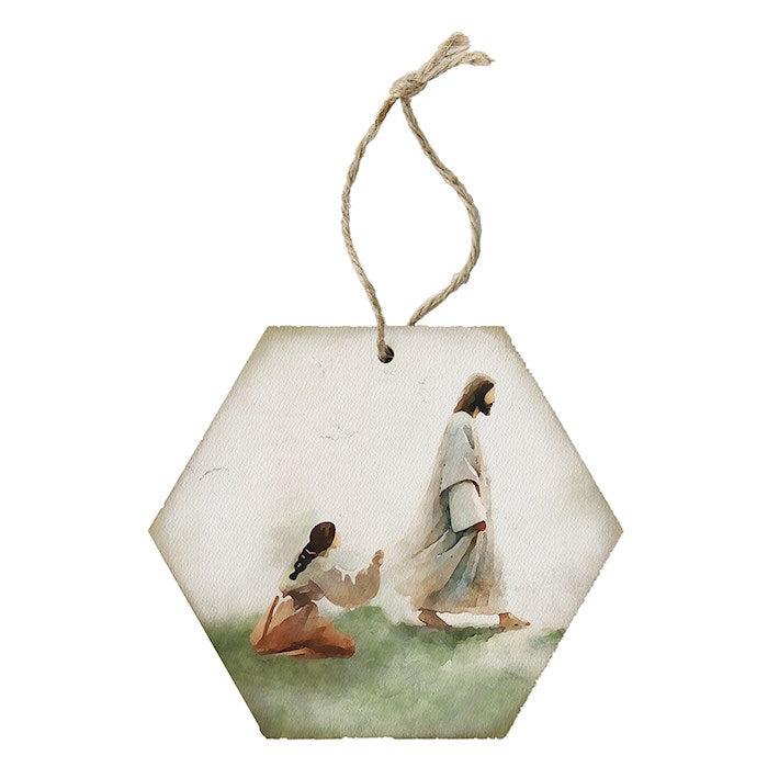 Ornament-Honeycomb-Jesus Healed Woman (6.875 x 4.5)