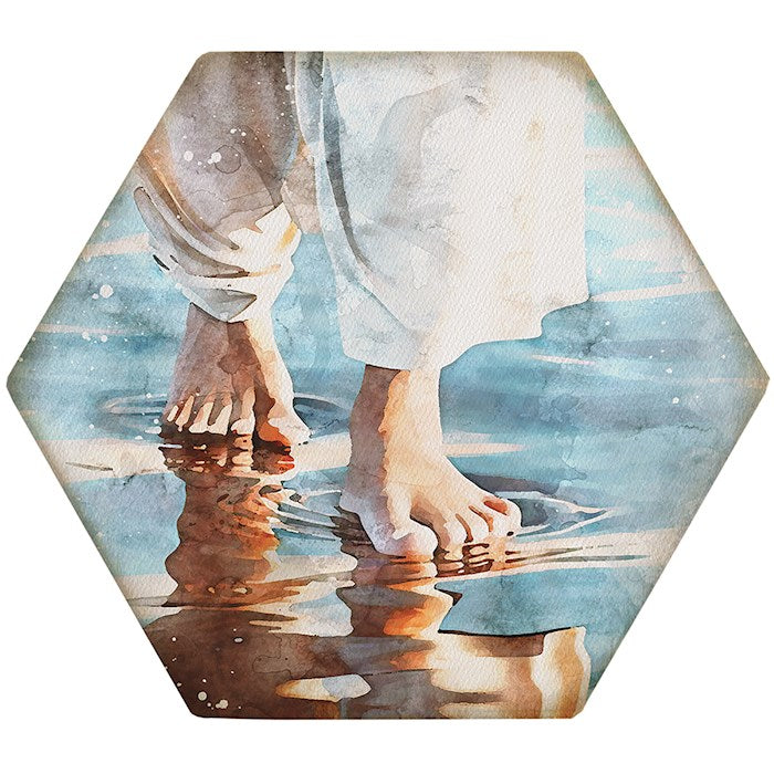 Coaster-Honeycomb-Jesus On Water (4.5 x 3.785)