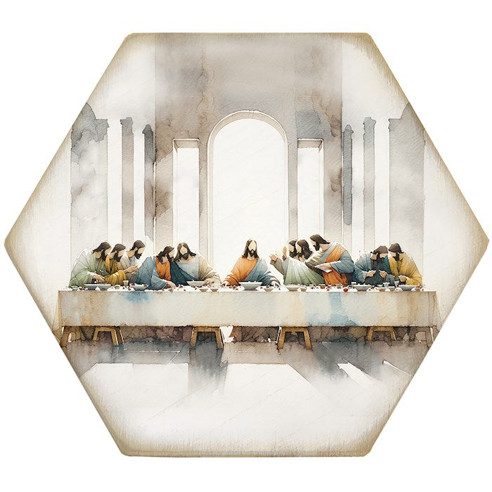 Coaster-Honeycomb-Last Supper Art (4.5 x 3.785)