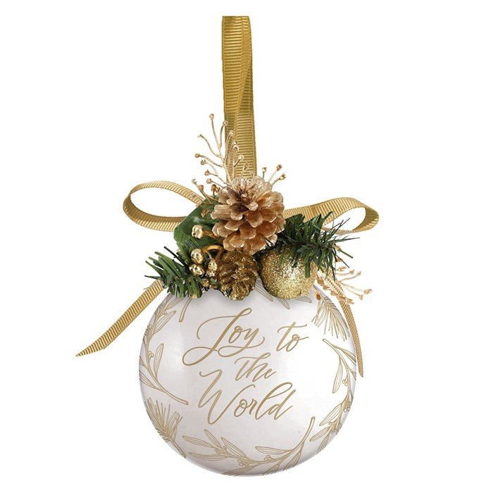 Ornament-Joy to the World-Gold (3.1" Dia)
