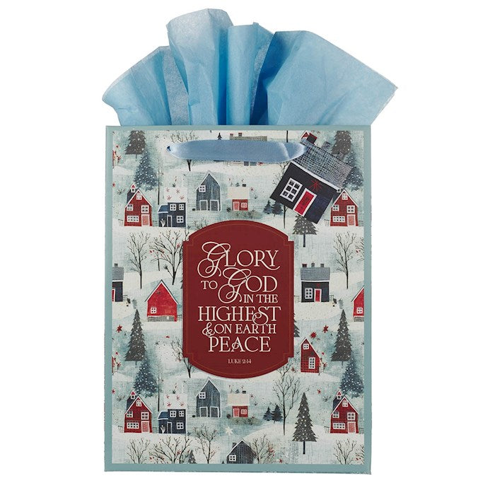Gift Bag-Glory To God In The Highest (Luke 2:14)-Winter Village Large