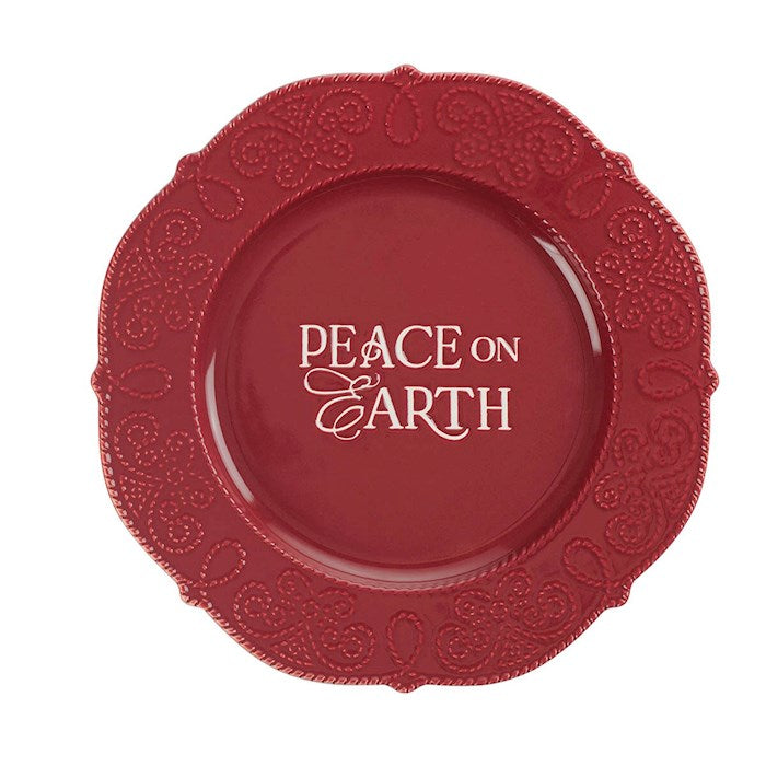 Plate-Peace On Earth-Red (10.4" Dia)