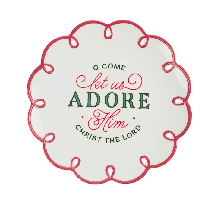 Plate-Let Us Adore Him-Scalloped Edge (9" Dia)