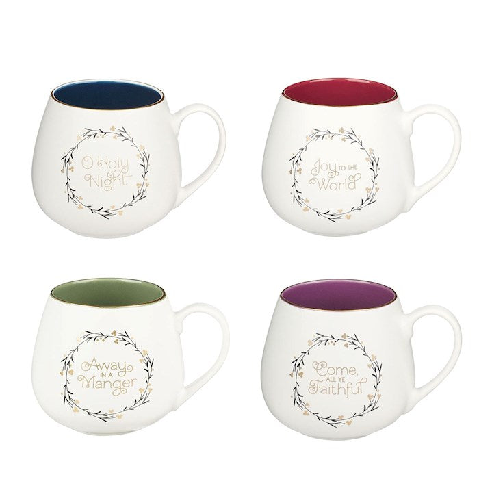 Mug Set-Christmas Wreath (Set Of 4)-Ceramic