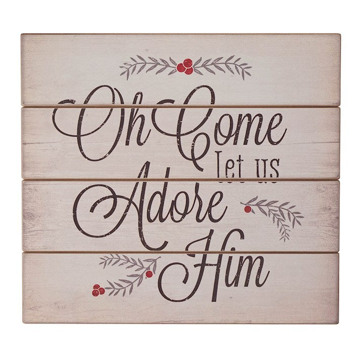 Wall Decor-Oh Come Let us Adore Him (13.2 x 12)