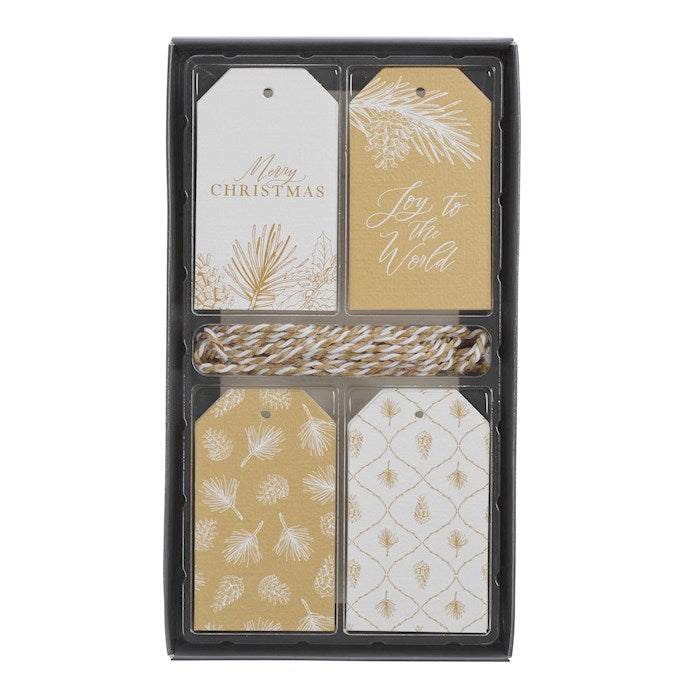 Gift Tags-Christmas Gold/White (Set of 16)