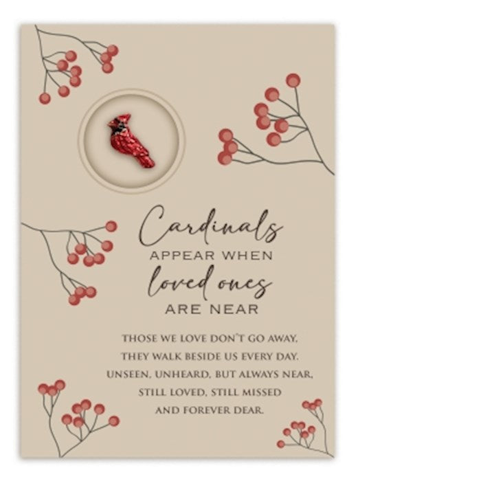 Card-Sympathy-Cardinal Charm (5" x 7" Card w/ .75" Charm)