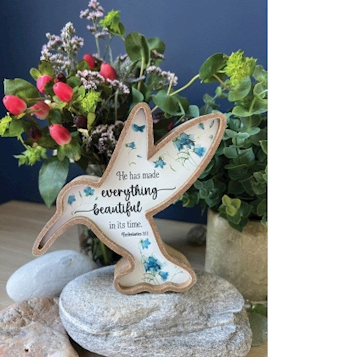 Home Decor-Standing Hummingbird (5" x 6" x 1")