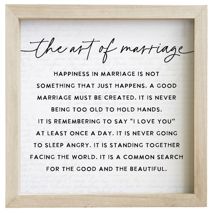 Rustic Frame-The Art Of Marriage (10" x 10")