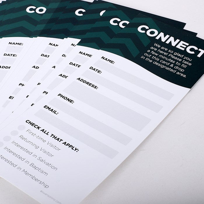 Welcome/Connect Card-Green (Pack Of 50)