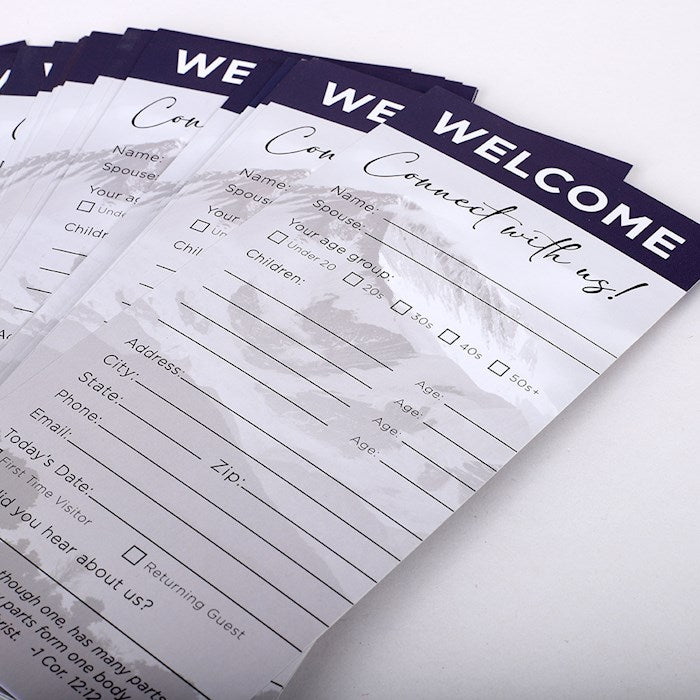 Welcome/Connect Card-Purple (Pack Of 50)
