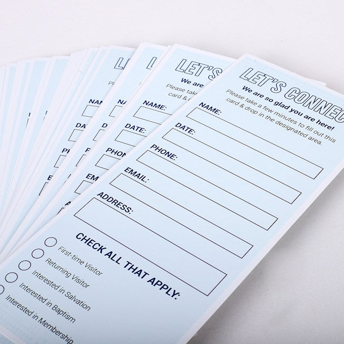 Welcome/Connect Card-Blue (Pack Of 50)