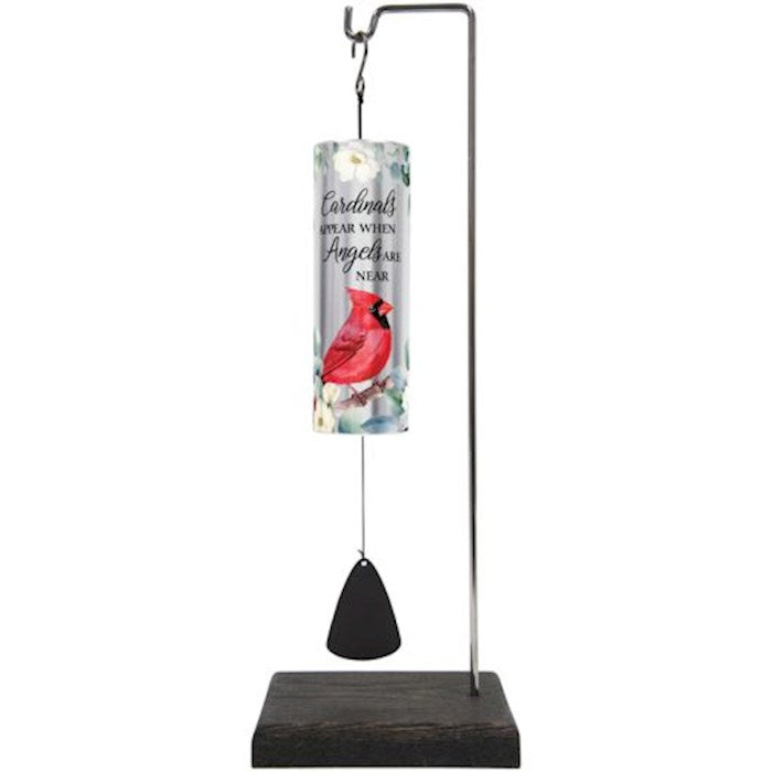 Wind Chime-Mini Cylinder Sonnets w/Stand-Cardinals Appear-Gift Boxed (12.5" x 2") (