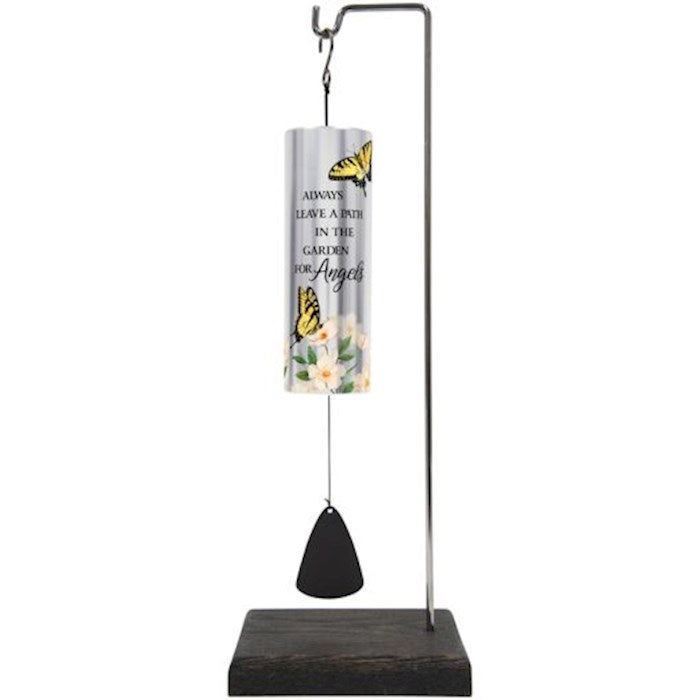 Wind Chime-Mini Cylinder Sonnets w/Stand-In The Garden For Angels-Gift Boxed (12.5" x 2") (