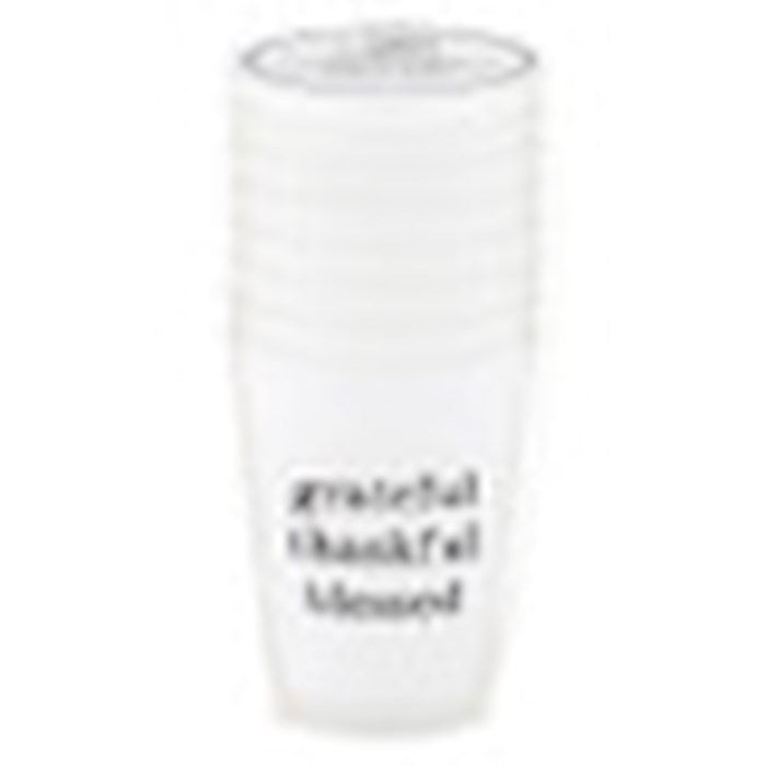 Cup-Frosted-Grateful Thankful Blessed (Pack Of 8)