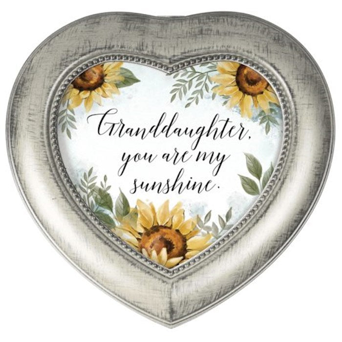 Music Box-Granddaughter You Are My Sunshine/Amazing Grace (5.5" x 5.25" x 2.5") (