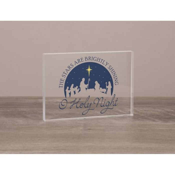 Block Sitter-The Stars Are Brightly Shining O Holy Night (7" x 5" x .75") (