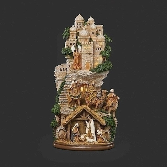Nativity-Lighted Stairs Scene (17"H)