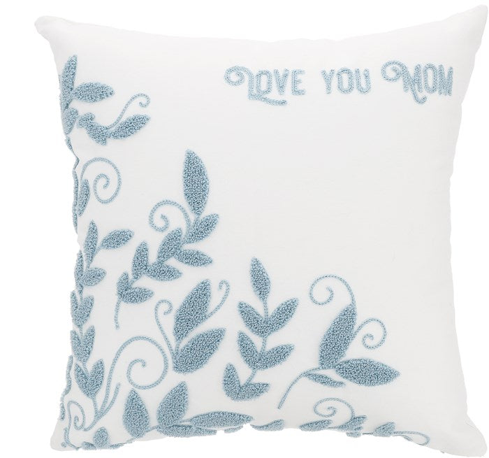 Pillow-Love You Mom/Vines-16" Punch Needle Embroidered (