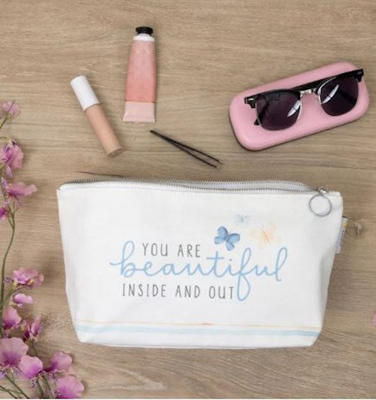 Wristlet-Mom You Are Beautiful Inside &amp; Out Zippered Pouch (13" x 4.25" x 6.5") (