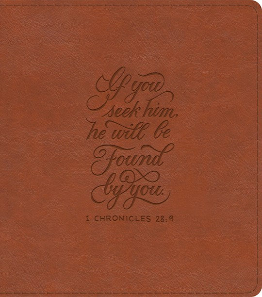 ESV Journaling Study Bible-English Saddle 1 Chronicles 28:9 Design TruTone over Board