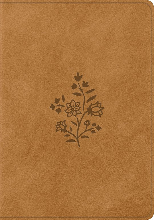 ESV Single Column Journaling Bible/Large Print-Nubuck Caramel Wildflower DesignTruTone