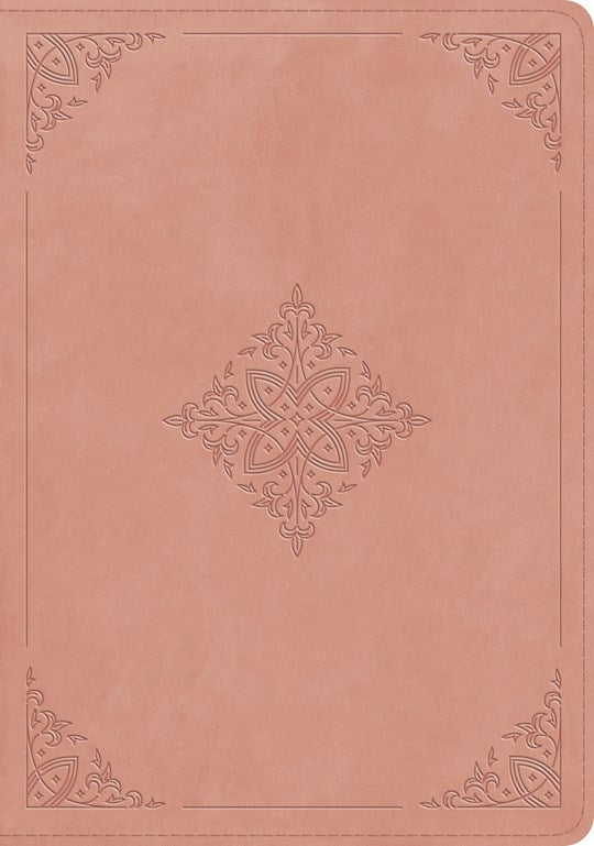 ESV Study Bible-Blush Rose Fleur-de-lis Design TruTone
