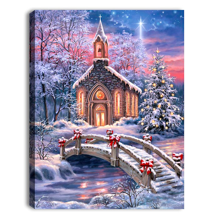 Mini Canvas-O Come Emmanuel-LED Tabletop w/Timer (8" x 6") (