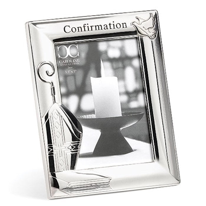Frame-Confirmation w/Dove (Holds 3.5" x 5")-Silver (6.75"H)