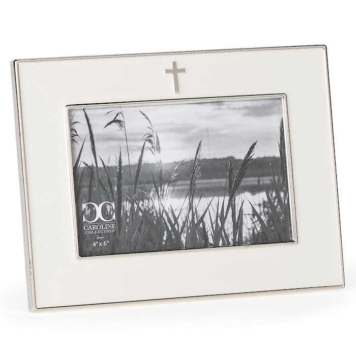 Frame-Cross (Holds 4" x 6")-Silver (6.25"H) (