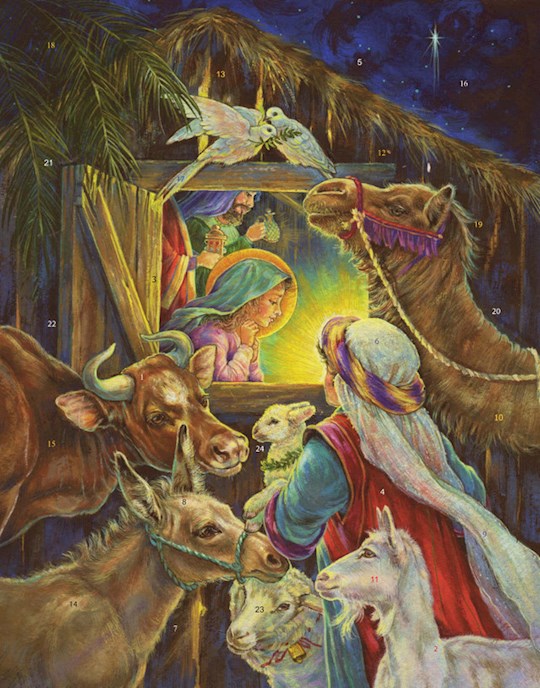 Calendar-Advent: At The Manger (11 x 14)-Large