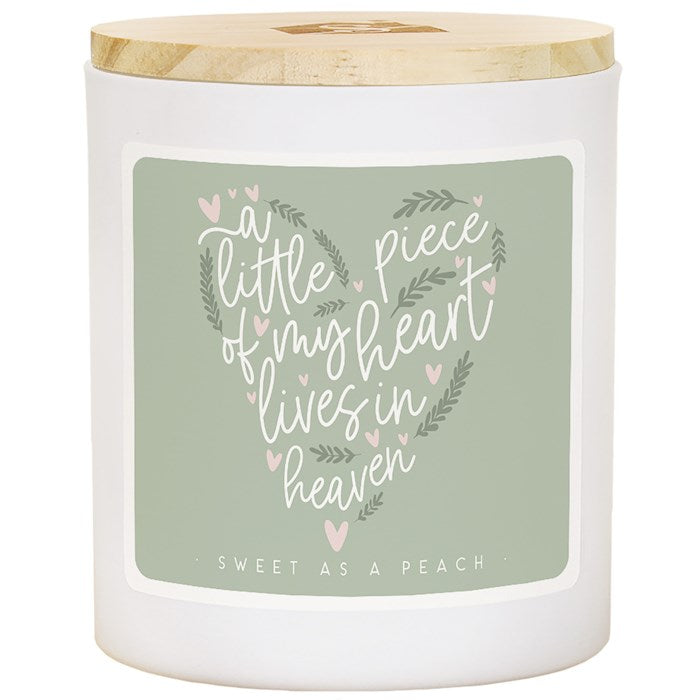 Candle-Little Piece Heart/Green-Sweet As A Peach Scent (11 Oz - 2 Wick)