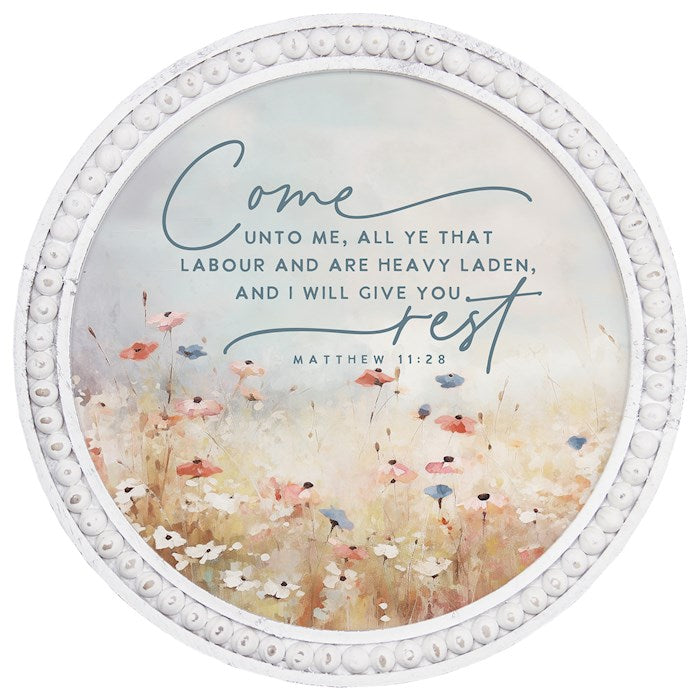 Beaded Art Round-Come Rest Flowers (14" x 14")