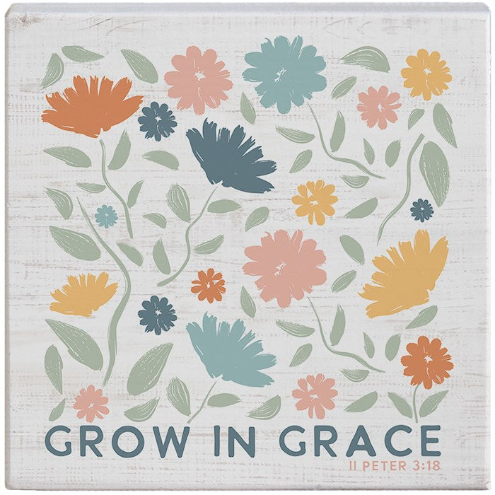 Small Talk Square-Grow In Grace (5.25" x 5.25")