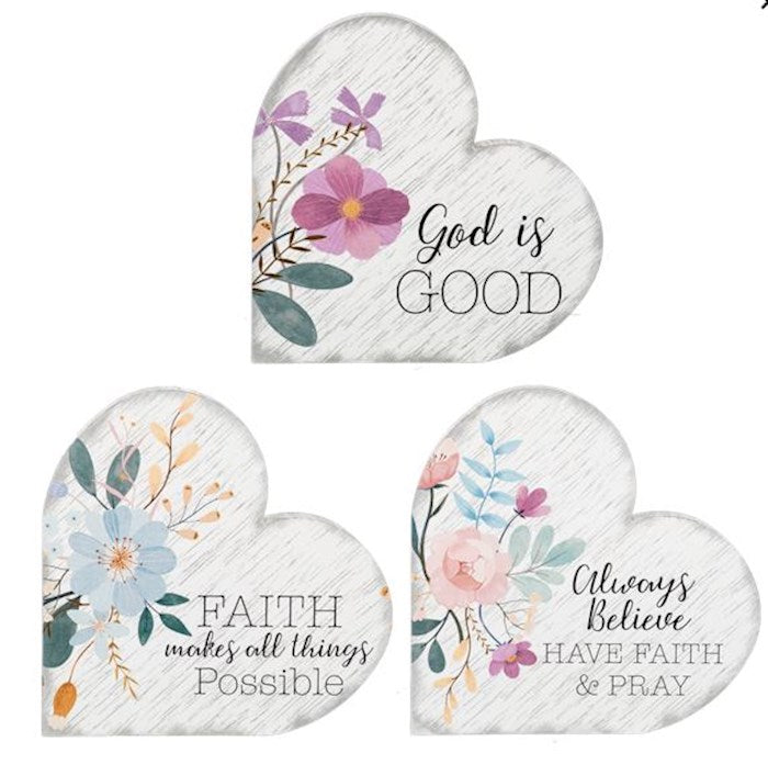 Heart Sitter-Faith God Believe (8 x 8) (Pack Of 6)