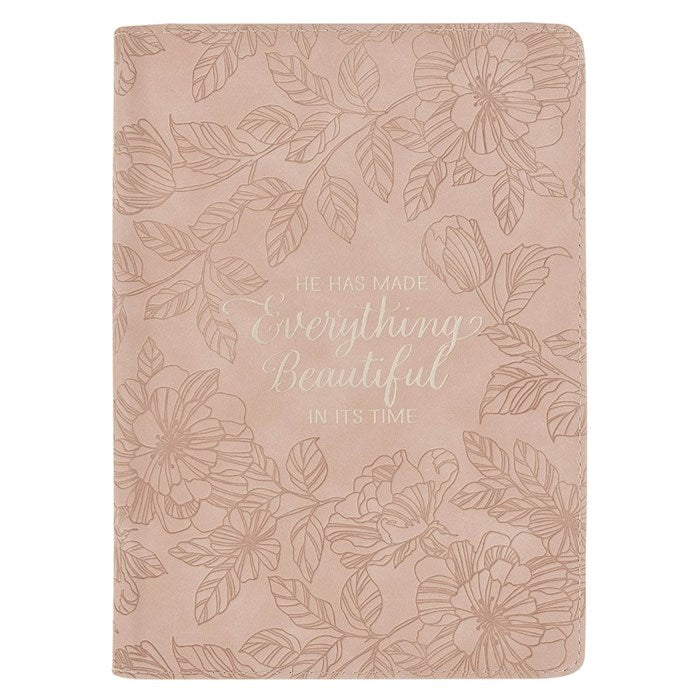 Journal Classic W/ Zip-Everything Beautiful Ecc. 3:11-Pink