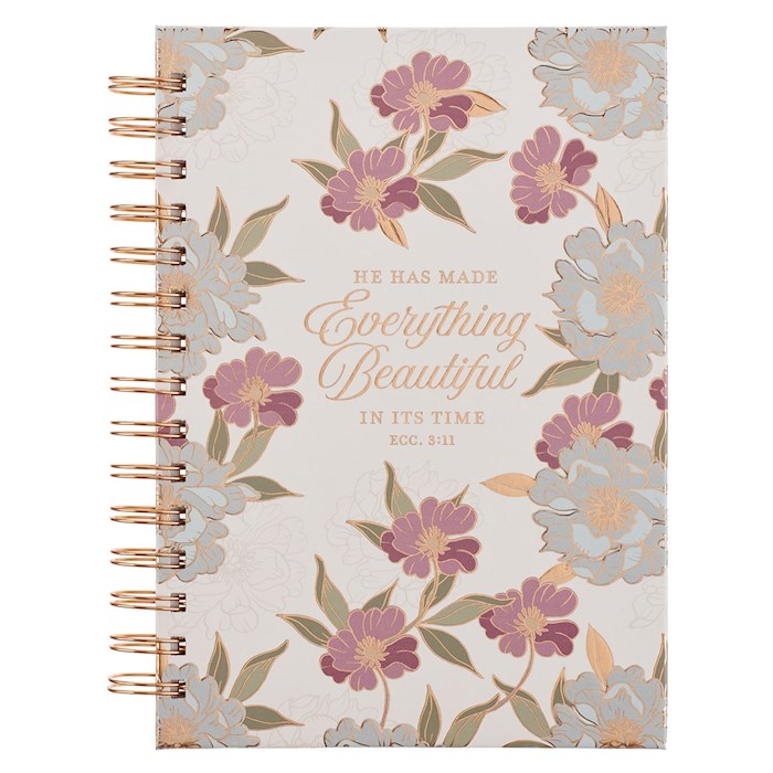 Journal Wirebound-Everything Beautiful Ecc. 3:11-White