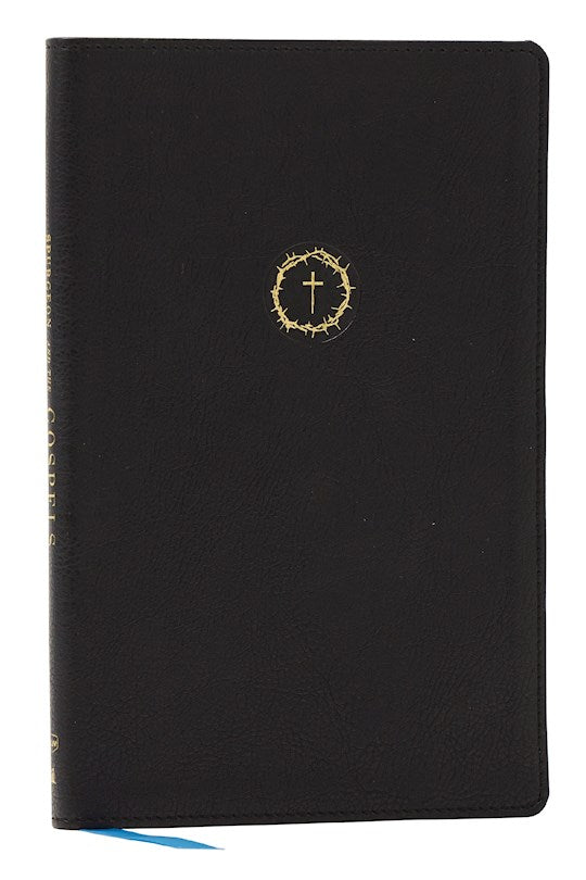 NKJV Spurgeon And The Gospels (Comfort Print)-Black Leathersoft