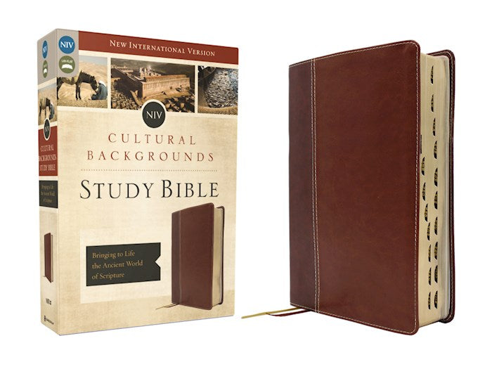 NIV Cultural Backgrounds Study Bible (Context Changes Everything)-Brown Leathersoft Indexed