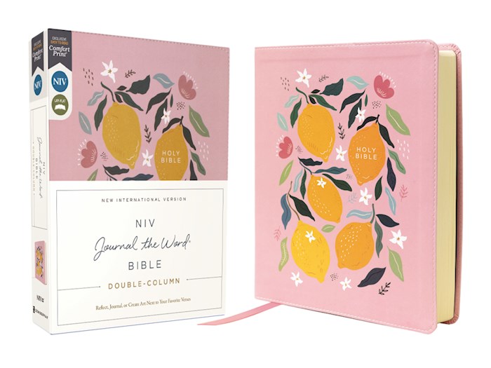 NIV Journal The Word Bible Double-Column (Comfort Print)-Pink Leathersoft