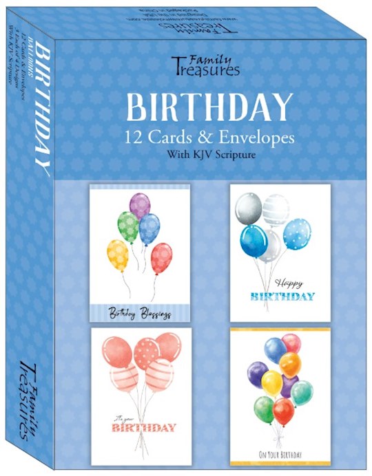 Boxed Card-Birthday-Balloons (Box Of 12)