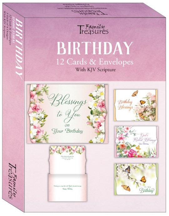 Boxed Card-Birthday-Spring Floral (Box Of 12)