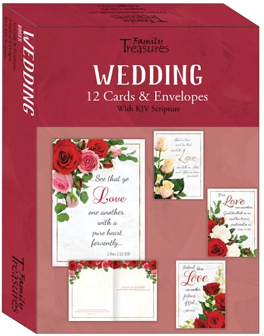 Boxed Card-Wedding-Roses (Box Of 12)