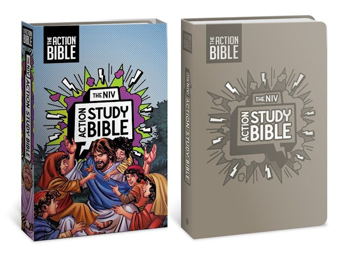 NIV The Action Study Bible (Full Color)-Gray Leathersoft