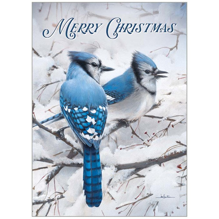 Boxed Card-Christmas-Jays In The Snow (Box Of 20)
