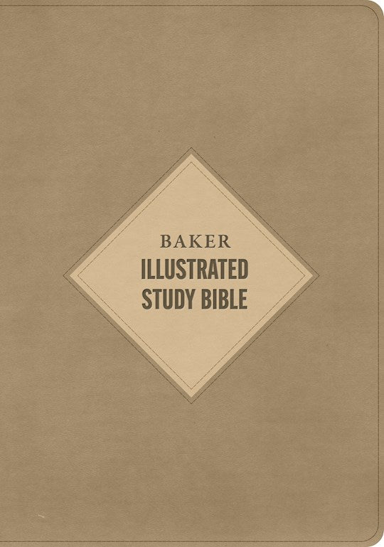 CSB Baker Illustrated Study Bible-Khaki LeatherTouch Indexed