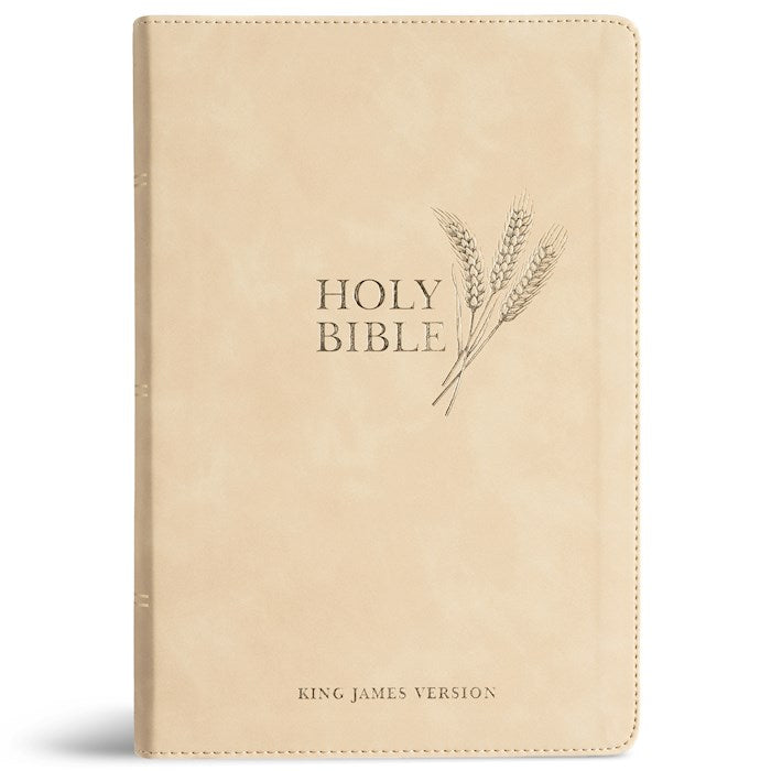 KJV Giant Print Reference Bible-Cream Cloth Over Board
