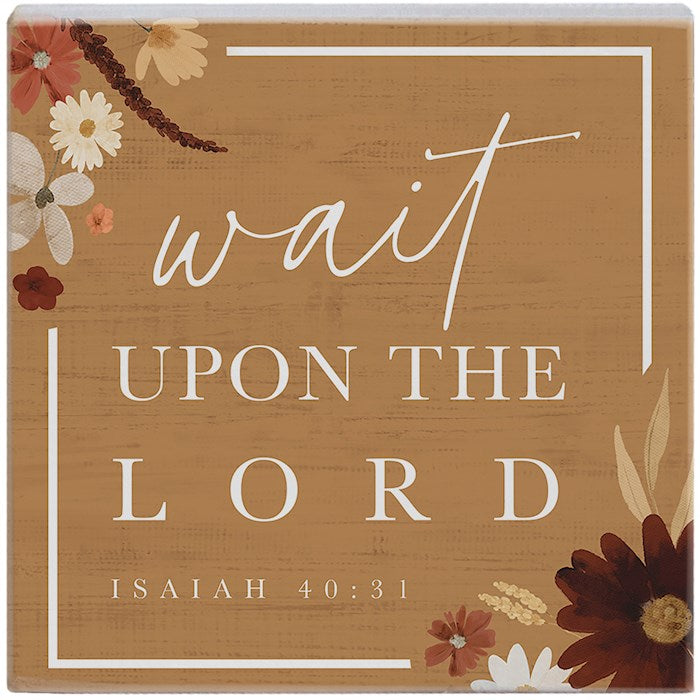 Small Talk Square-Wait Upon The Lord (5.25" x 5.25")