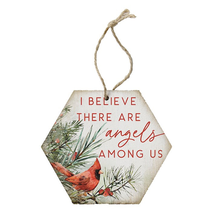 Ornament-Honeycomb-Angels Among Us Cardinal (4.5" x 6.875")