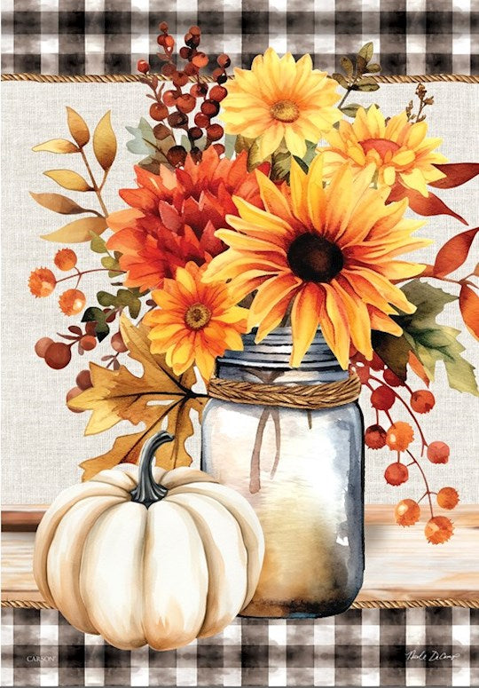 Flag-Garden-Durasoft-Fall Floral Jar (12.5&quot; x 18&quot;)